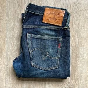 Men’s Iron Heart 301S 21oz Extra Heavy Selvedge Denim Jeans (slightly faded)
